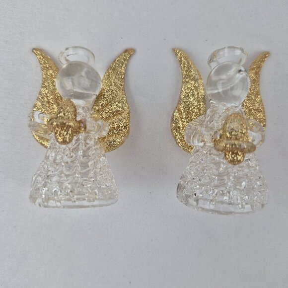 Giftco Clear Glass Angel Ornaments with Golden Glittery Wings Lot of 6 - Picture 13 of 16